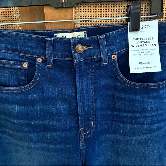 Madewell Petite Perfect Vintage Wide-Leg Jeans, Pipestone wash, 27P, NWT - Picture 6 of 11